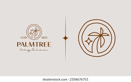 Palm Tree Logo Template. Universal creative premium symbol. Vector illustration. Creative Minimal design template. Symbol for Corporate Business Identity