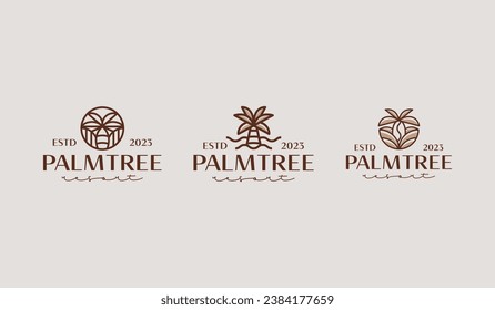 Palm Tree Logo Template. Universal creative premium symbol. Vector illustration. Creative Minimal design template. Symbol for Corporate Business Identity