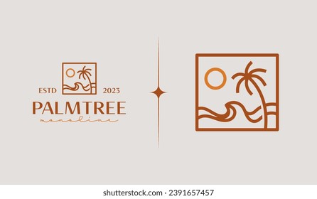 Palm Tree Logo Template. Universal creative premium symbol. Vector illustration. Creative Minimal design template. Symbol for Corporate Business Identity