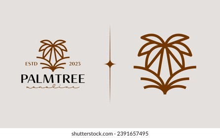 Palm Tree Logo Template. Universal creative premium symbol. Vector illustration. Creative Minimal design template. Symbol for Corporate Business Identity