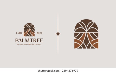 Palm Tree Logo Template. Universal creative premium symbol. Vector illustration. Creative Minimal design template. Symbol for Corporate Business Identity