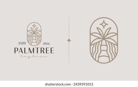 Palm Tree Logo Template. Universal creative premium symbol. Vector illustration. Creative Minimal design template. Symbol for Corporate Business Identity