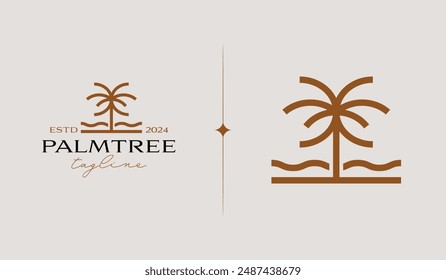 Palm Tree Logo Template. Universal creative premium symbol. Vector illustration. Creative Minimal design template. Symbol for Corporate Business Identity