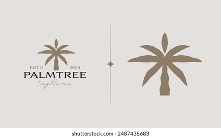 Palm Tree Logo Template. Universal creative premium symbol. Vector illustration. Creative Minimal design template. Symbol for Corporate Business Identity