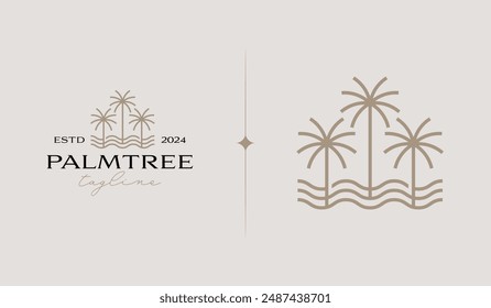 Palm Tree Logo Template. Universal creative premium symbol. Vector illustration. Creative Minimal design template. Symbol for Corporate Business Identity