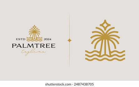 Palm Tree Logo Template. Universal creative premium symbol. Vector illustration. Creative Minimal design template. Symbol for Corporate Business Identity