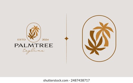 Palm Tree Logo Template. Universal creative premium symbol. Vector illustration. Creative Minimal design template. Symbol for Corporate Business Identity