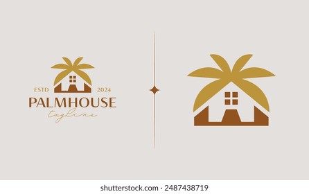 Palm Tree Logo Template. Universal creative premium symbol. Vector illustration. Creative Minimal design template. Symbol for Corporate Business Identity