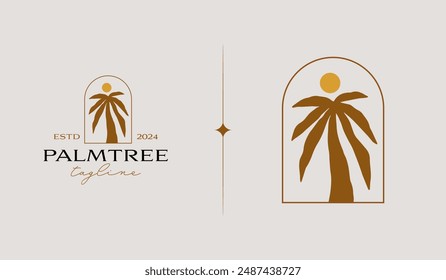 Palm Tree Logo Template. Universal creative premium symbol. Vector illustration. Creative Minimal design template. Symbol for Corporate Business Identity
