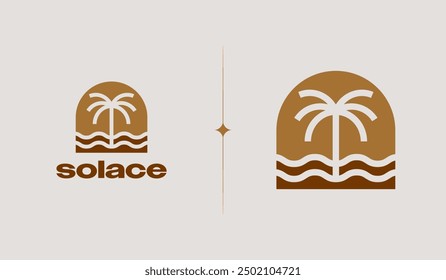 Plantilla del logotipo de la palmera. Símbolo creativo premium universal. Ilustración vectorial. Plantilla de diseño minimalista creativa. Símbolo de la identidad empresarial Corporativa