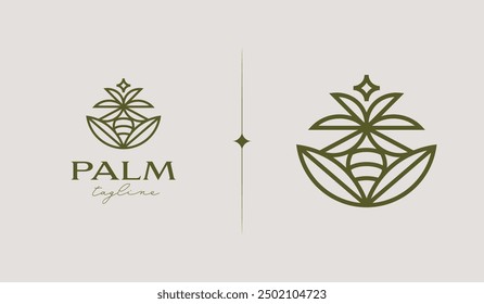 Plantilla del logotipo de la palmera. Símbolo creativo premium universal. Ilustración vectorial. Plantilla de diseño minimalista creativa. Símbolo de la identidad empresarial Corporativa