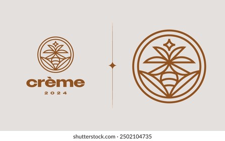 Plantilla del logotipo de la palmera. Símbolo creativo premium universal. Ilustración vectorial. Plantilla de diseño minimalista creativa. Símbolo de la identidad empresarial Corporativa