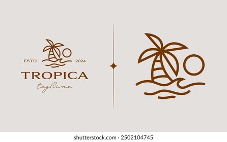 Palm Tree Logo Template. Universal creative premium symbol. Vector illustration. Creative Minimal design template. Symbol for Corporate Business Identity