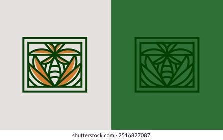 Palm Tree Logo Template. Universal creative premium symbol. Vector illustration. Creative Minimal design template. Symbol for Corporate Business Identity