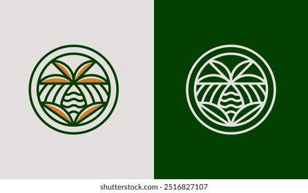 Plantilla del logotipo de la palmera. Símbolo creativo premium universal. Ilustración vectorial. Plantilla de diseño minimalista creativa. Símbolo de la identidad empresarial Corporativa