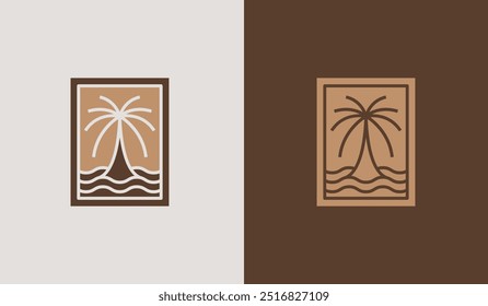 Palm Tree Logo Template. Universal creative premium symbol. Vector illustration. Creative Minimal design template. Symbol for Corporate Business Identity