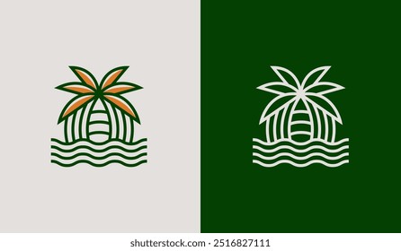 Palm Tree Logo Template. Universal creative premium symbol. Vector illustration. Creative Minimal design template. Symbol for Corporate Business Identity