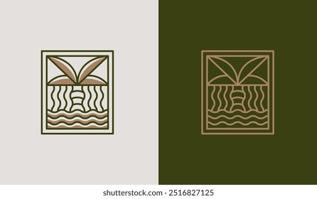 Plantilla del logotipo de la palmera. Símbolo creativo premium universal. Ilustración vectorial. Plantilla de diseño minimalista creativa. Símbolo de la identidad empresarial Corporativa