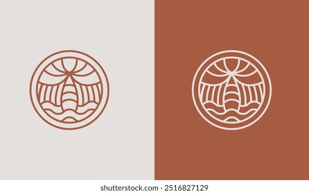 Palm Tree Logo Template. Universal creative premium symbol. Vector illustration. Creative Minimal design template. Symbol for Corporate Business Identity