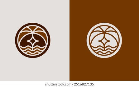 Palm Tree Logo Template. Universal creative premium symbol. Vector illustration. Creative Minimal design template. Symbol for Corporate Business Identity