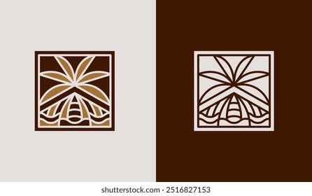 Plantilla del logotipo de la palmera. Símbolo creativo premium universal. Ilustración vectorial. Plantilla de diseño minimalista creativa. Símbolo de la identidad empresarial Corporativa