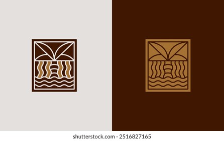 Palm Tree Logo Template. Universal creative premium symbol. Vector illustration. Creative Minimal design template. Symbol for Corporate Business Identity