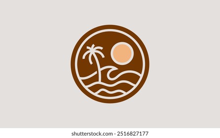 Palm Tree Logo Template. Universal creative premium symbol. Vector illustration. Creative Minimal design template. Symbol for Corporate Business Identity