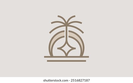 Palm Tree Logo Template. Universal creative premium symbol. Vector illustration. Creative Minimal design template. Symbol for Corporate Business Identity