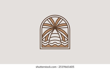 Plantilla del logotipo de la palmera. Símbolo creativo premium universal. Ilustración vectorial. Plantilla de diseño minimalista creativa. Símbolo de la identidad empresarial Corporativa