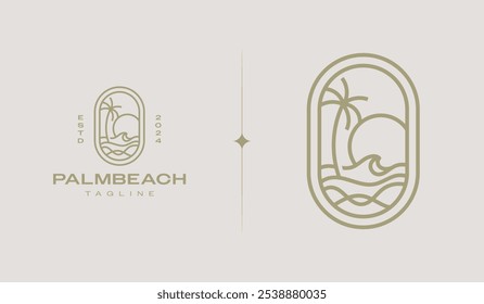 Plantilla del logotipo de la palmera. Símbolo creativo premium universal. Ilustración vectorial. Plantilla de diseño minimalista creativa. Símbolo de la identidad empresarial Corporativa