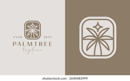 Palm Tree Logo Template. Universal creative premium symbol. Vector illustration. Creative Minimal design template. Symbol for Corporate Business Identity