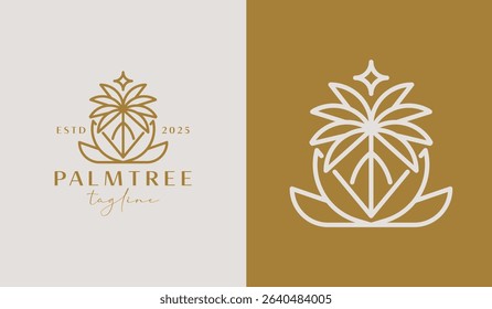 Palm Tree Logo Template. Universal creative premium symbol. Vector illustration. Creative Minimal design template. Symbol for Corporate Business Identity
