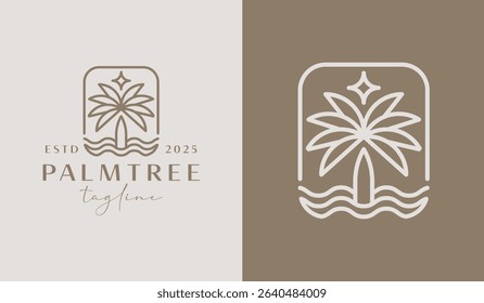 Palm Tree Logo Template. Universal creative premium symbol. Vector illustration. Creative Minimal design template. Symbol for Corporate Business Identity