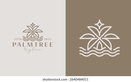 Palm Tree Logo Template. Universal creative premium symbol. Vector illustration. Creative Minimal design template. Symbol for Corporate Business Identity