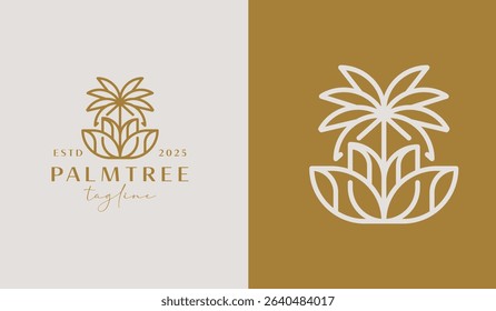 Palm Tree Logo Template. Universal creative premium symbol. Vector illustration. Creative Minimal design template. Symbol for Corporate Business Identity