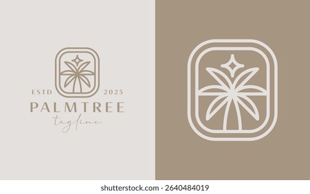 Palm Tree Logo Template. Universal creative premium symbol. Vector illustration. Creative Minimal design template. Symbol for Corporate Business Identity