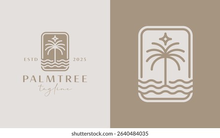 Palm Tree Logo Template. Universal creative premium symbol. Vector illustration. Creative Minimal design template. Symbol for Corporate Business Identity
