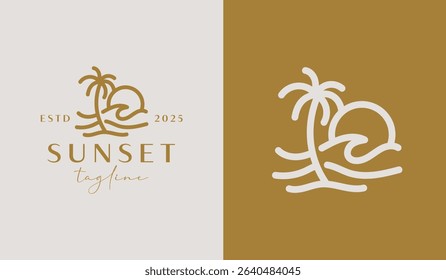 Palm Tree Logo Template. Universal creative premium symbol. Vector illustration. Creative Minimal design template. Symbol for Corporate Business Identity