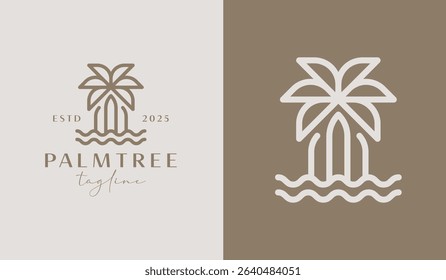 Palm Tree Logo Template. Universal creative premium symbol. Vector illustration. Creative Minimal design template. Symbol for Corporate Business Identity