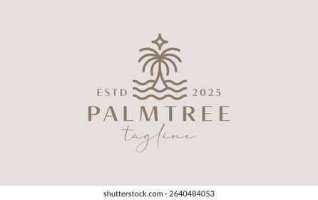Palm Tree Logo Template. Universal creative premium symbol. Vector illustration. Creative Minimal design template. Symbol for Corporate Business Identity