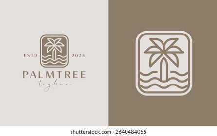 Palm Tree Logo Template. Universal creative premium symbol. Vector illustration. Creative Minimal design template. Symbol for Corporate Business Identity