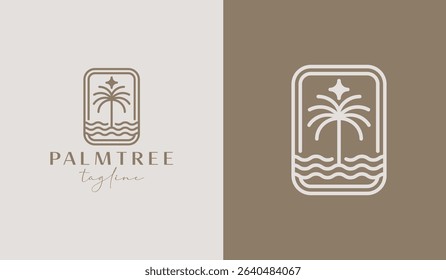 Palm Tree Logo Template. Universal creative premium symbol. Vector illustration. Creative Minimal design template. Symbol for Corporate Business Identity
