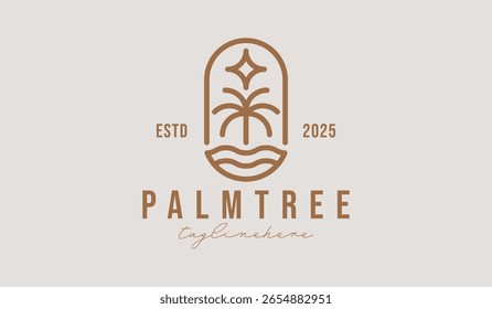Plantilla del logotipo de la palmera. Símbolo creativo premium universal. Ilustración vectorial. Plantilla de diseño minimalista creativa. Símbolo de la identidad empresarial Corporativa