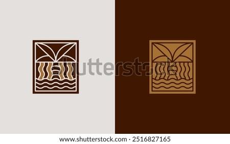 Palm Tree Logo Template. Universal creative premium symbol. Vector illustration. Creative Minimal design template. Symbol for Corporate Business Identity