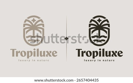 Palm Tree Logo Template. Universal creative premium symbol. Vector illustration. Creative Minimal design template. Symbol for Corporate Business Identity