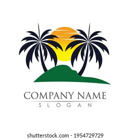 Palm tree  logo template vector illustration design