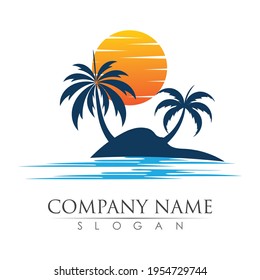 Palm tree  logo template vector illustration design