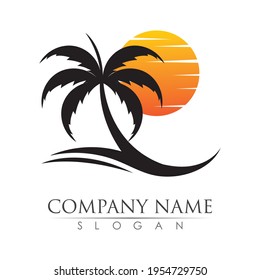 Palm tree  logo template vector illustration design