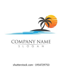 Palm tree  logo template vector illustration design