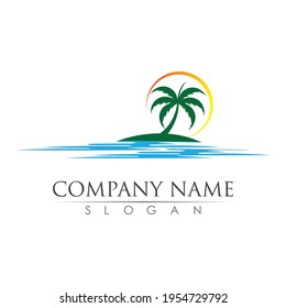 Palm tree  logo template vector illustration design